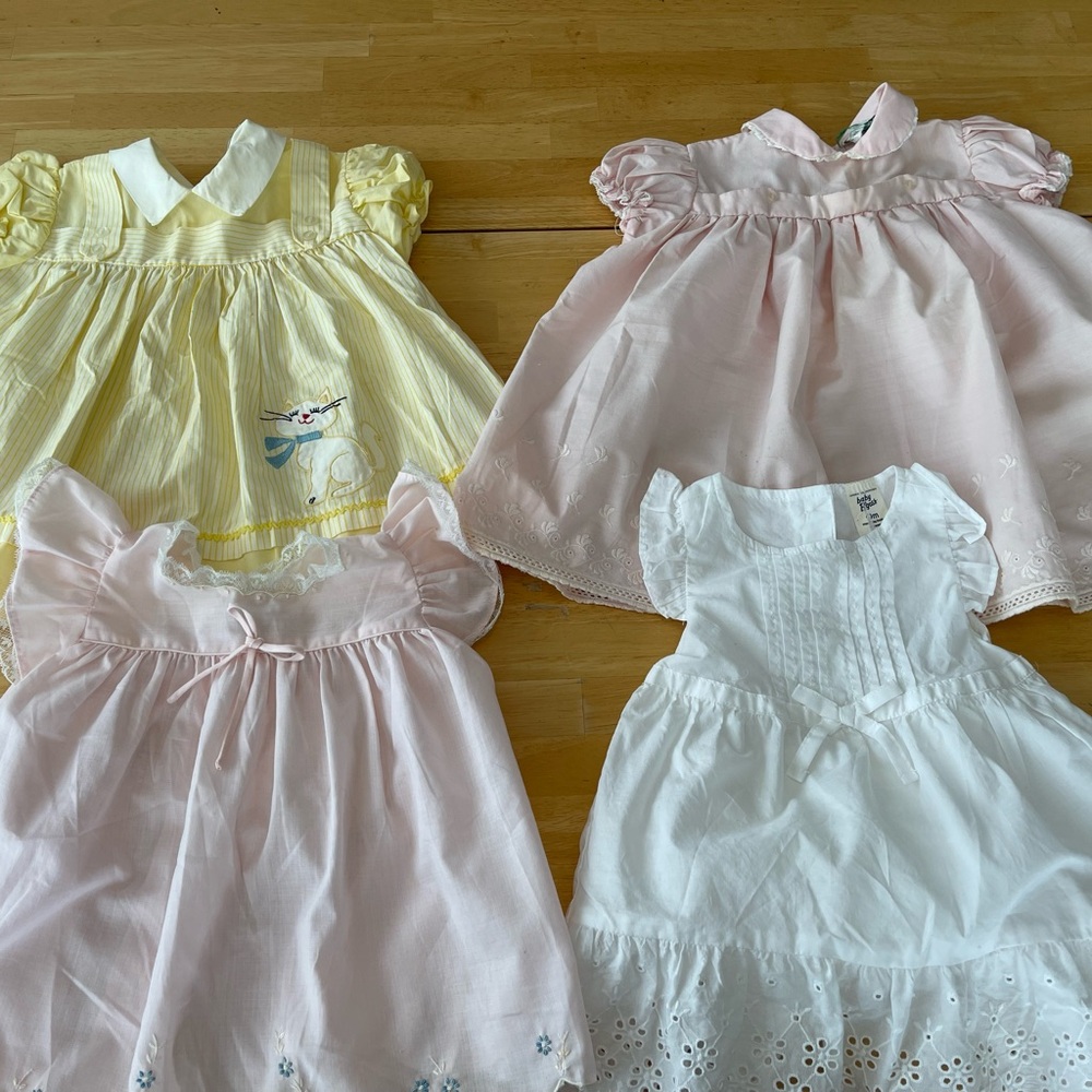Vintage Baby Dresses Easter/Spring Lot Of 4. 9/18 Months
